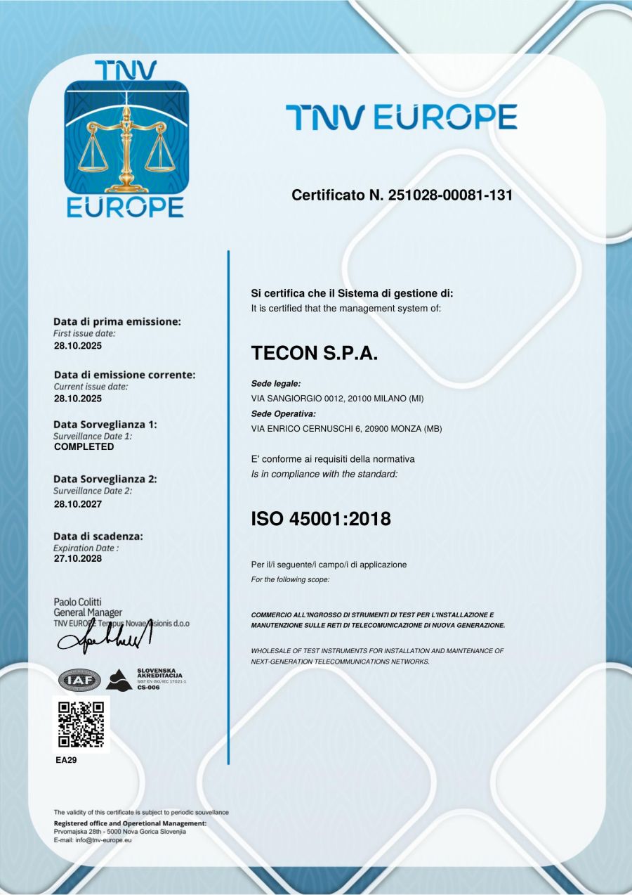 Certificazione ISO 45001